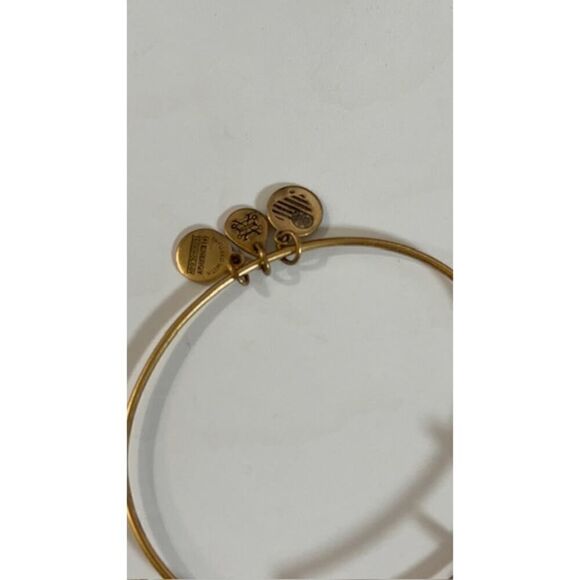 ALEX & ANI FOUR LEAF Clover Charm Expandable Wire Bracelet Gold tone 2017 - Picture 6 of 8